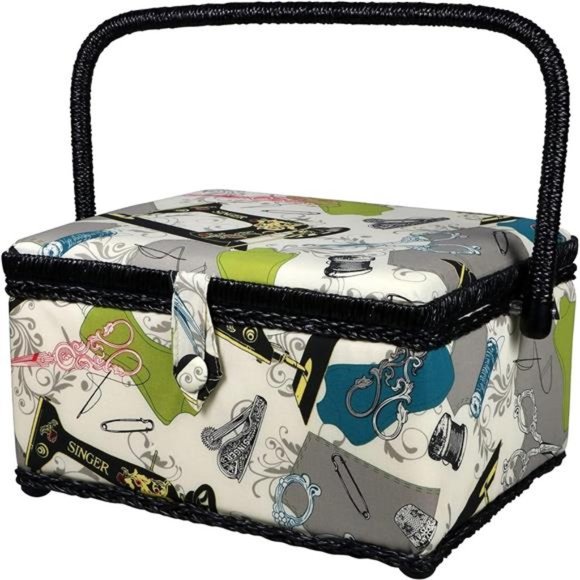SINGER 07281 Sewing Basket with Sewing Kit Accessories, 10.5" l x 8" w x 6" h - Picture 5 of 7